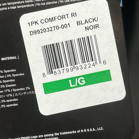 Harley-Davidson Black Athletic Socks, Size L, NWT - Picture 6 of 6